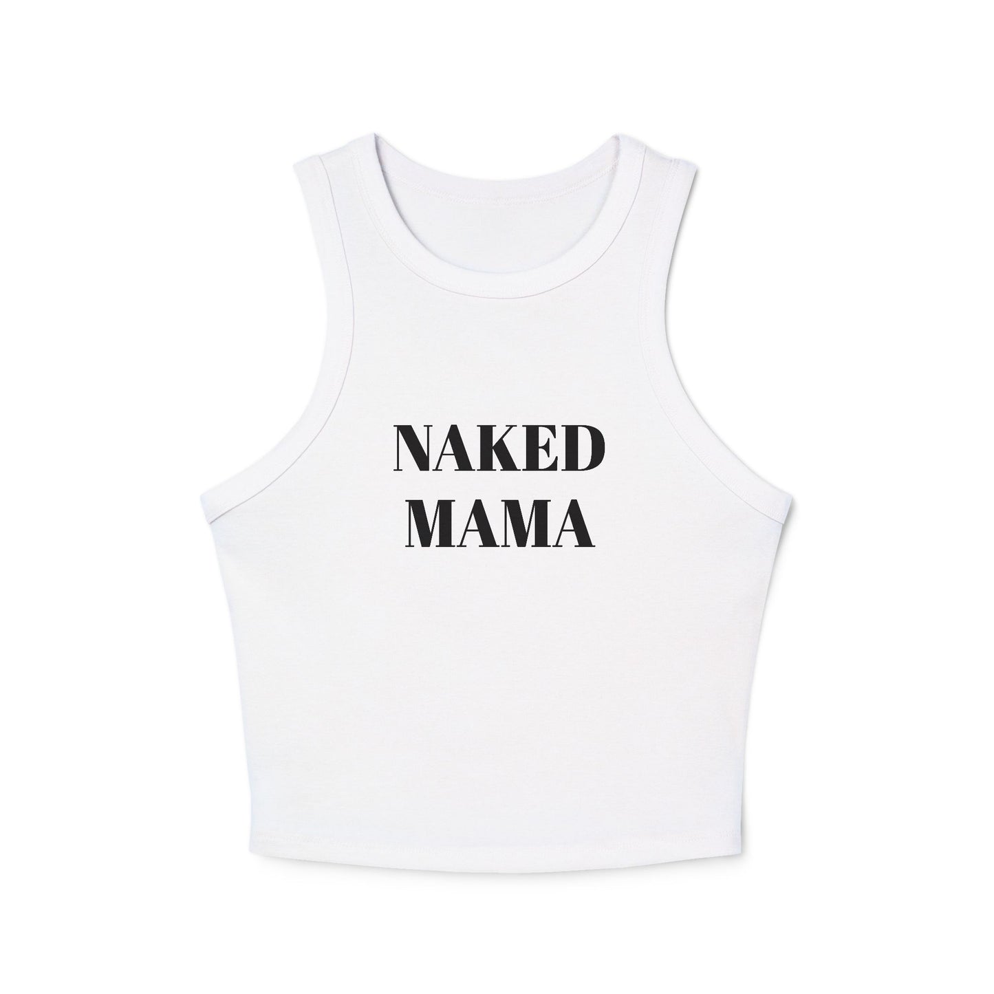 Naked Mama Women's Micro Rib Racer Tank Top